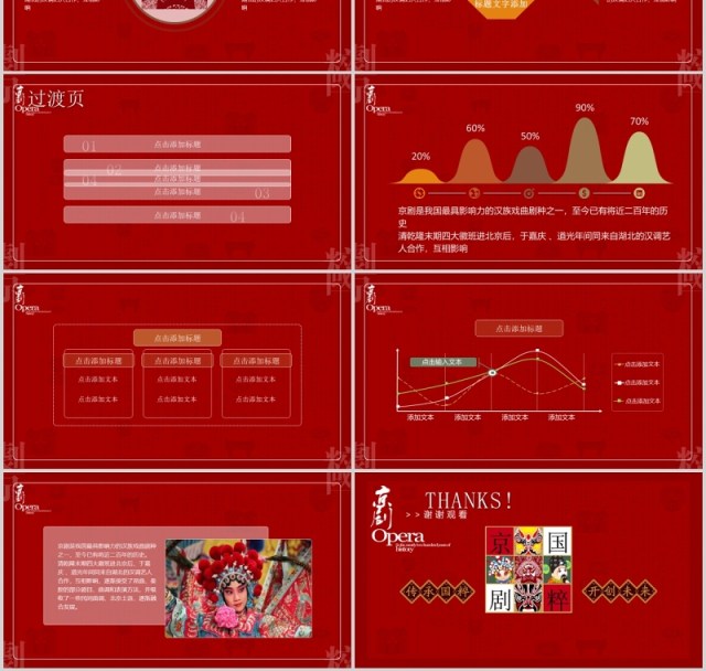 红色中国京剧梨园戏曲文化艺术PPT模板 红色中国京剧梨园戏曲文化艺术PPT模板