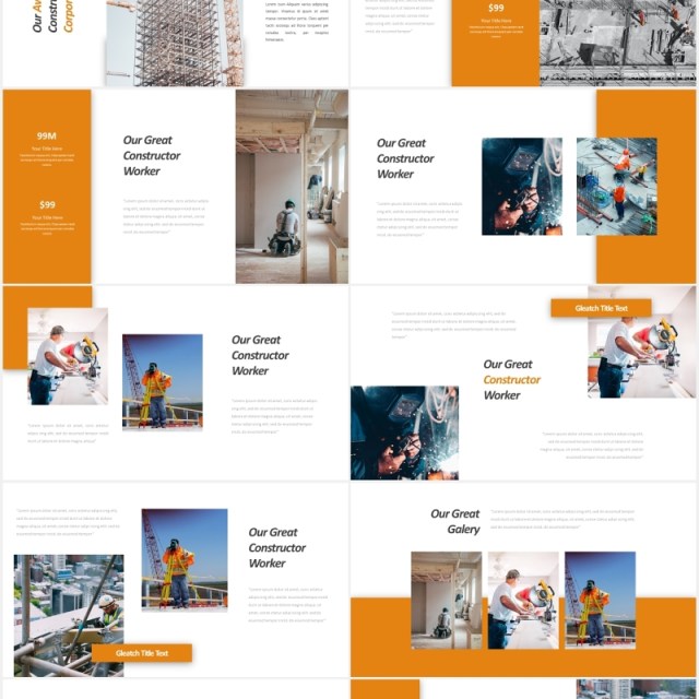 施工现场安全建筑PPT国外模板gleatch powerpoint template