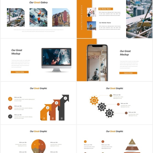 施工现场安全建筑PPT国外模板gleatch powerpoint template