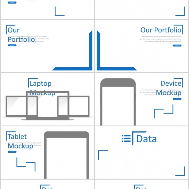 蓝色公司简介PPT模板rosana powerpoint template