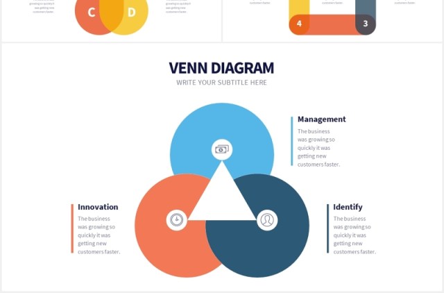 维恩图文氏交叉重叠交集信息图表PPT素材Venn Powerpoint Template