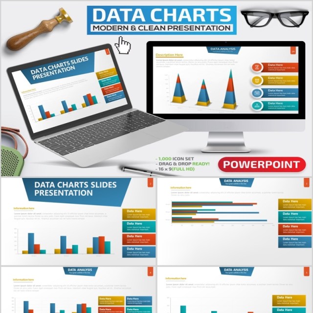 数据图表PPT信息图形素材Data Charts Powerpoint Presentation