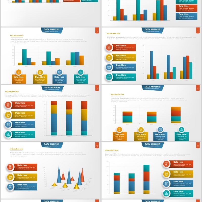 数据图表PPT信息图形素材Data Charts Powerpoint Presentation