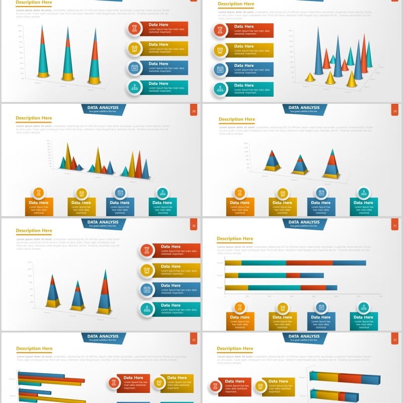 数据图表PPT信息图形素材Data Charts Powerpoint Presentation