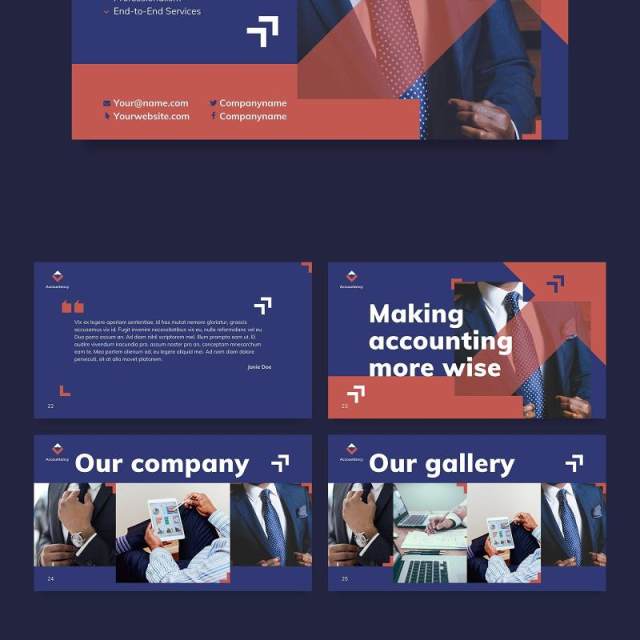 深蓝色会计师事务所PPT模板Accountancy Firm PowerPoint Presentation Template