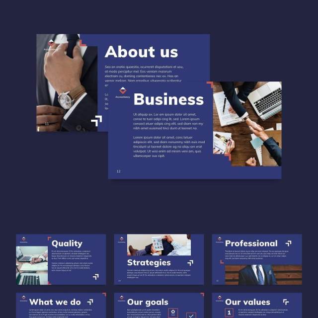 深蓝色会计师事务所PPT模板Accountancy Firm PowerPoint Presentation Template