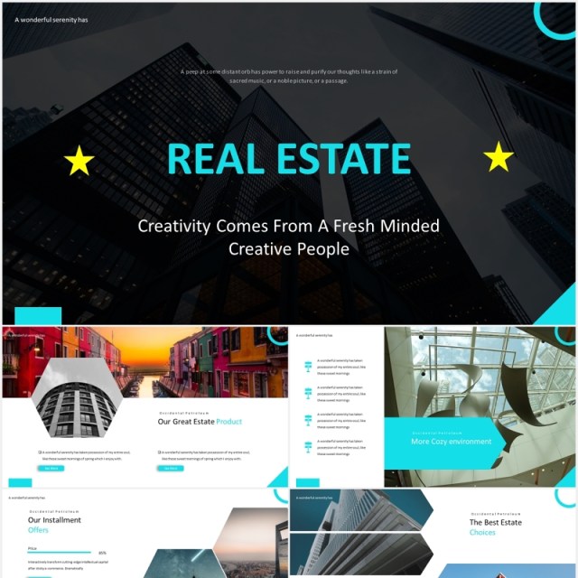 蓝色房地产建筑建设宣传展示PPT模板Real Estate - Powerpoint Template 蓝色房地产建筑建设宣传展示PPT模板Real Estate - Powerpoint Template