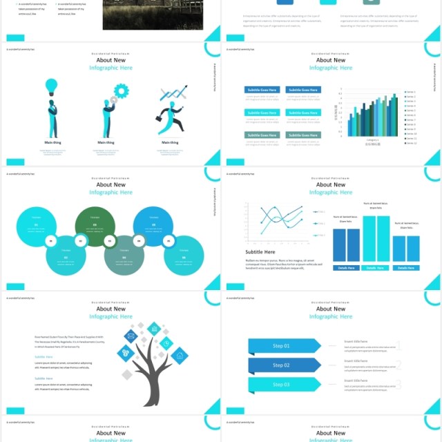 蓝色房地产建筑建设宣传展示PPT模板Real Estate - Powerpoint Template