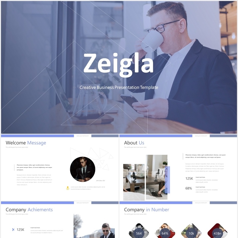 高端商务工作计划总结报告国外PPT模板zeigla powerpoint template