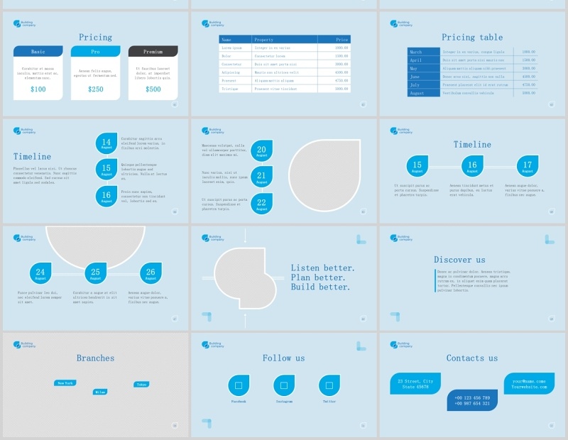 建筑公司项目宣传介绍PPT版式模板Building Company PowerPoint Presentation Template