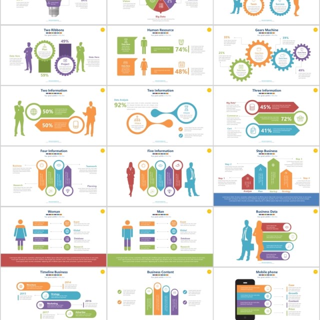 信息图表素材PPT元素Infographics Powerpoint Presentation Slide_16x9