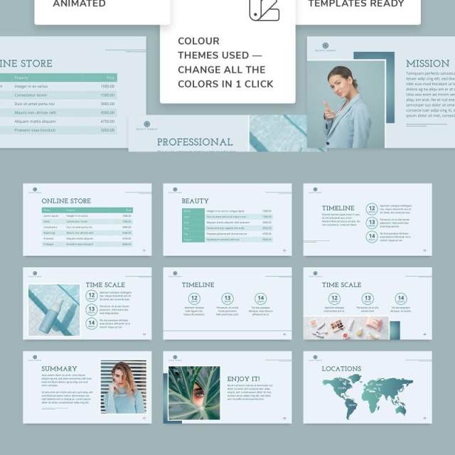 美容市场商业分析创意PPT模板不含照片Beauty Market PowerPoint Presentation Template 美容市场商业分析创意PPT模板不含照片Beauty Market PowerPoint Presentation Template