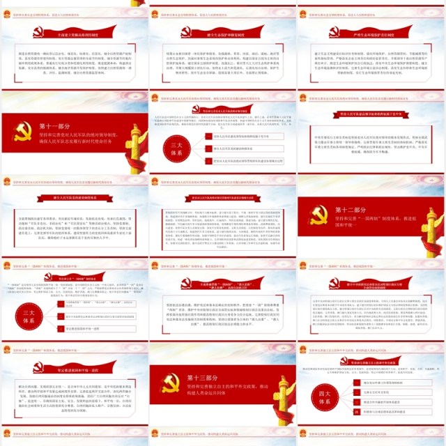 中国特色社会主义制度和国家治理体系学习解读党政党建PPT模板 中国特色社会主义制度和国家治理体系学习解读党政党建PPT模板