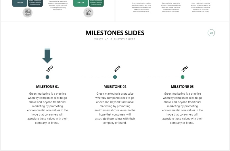 企业里程碑公司发展时间线PPT信息图表素材Milestones Slides Powerpoint Template