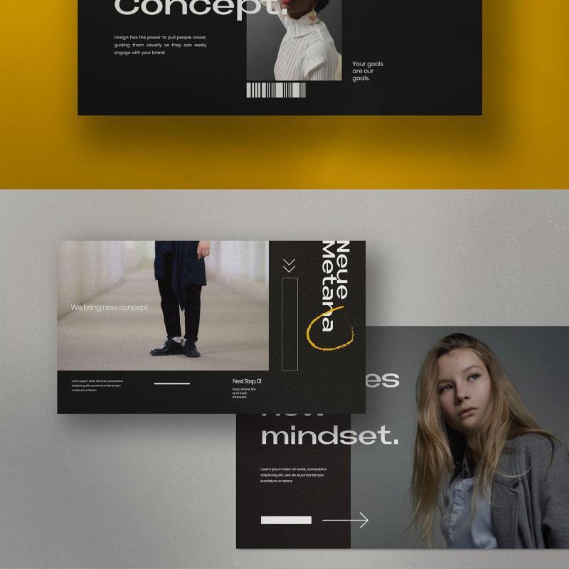 现代商业广告创意公司展示报告PPT模板不含照片Metana Modern Powerpoint Creative Agancy