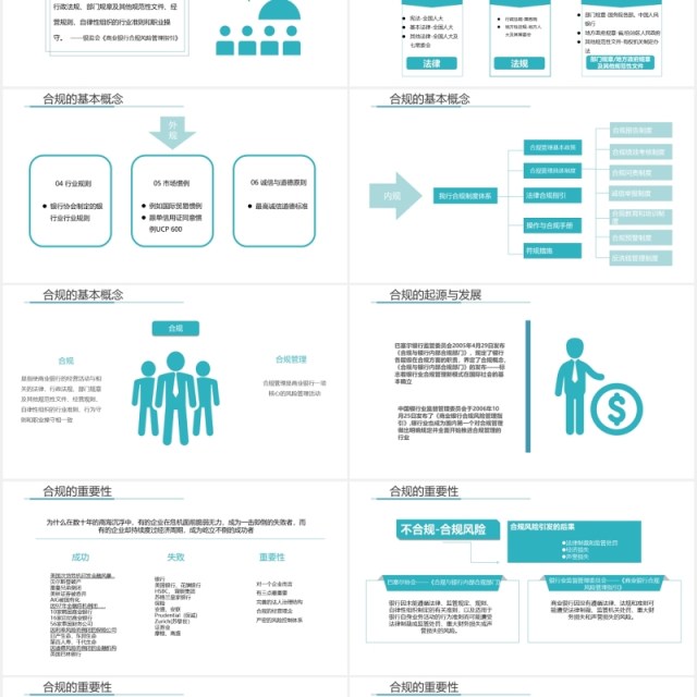 蓝色财务培训银行员工合规内控管理培训知识PPT模板