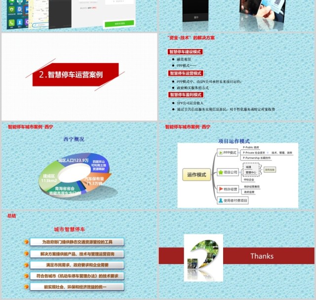 红色简约智慧停车解决方案PPT模板