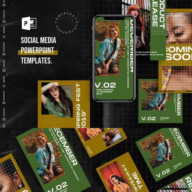 复古色系手机竖版社交媒体杂志PPT版式模板不含照片Social Media PowerPoint Template 复古色系手机竖版社交媒体杂志PPT版式模板不含照片Social Media PowerPoint Template