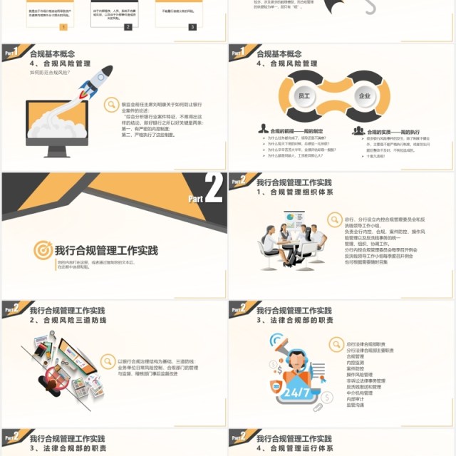 商务风格银行员工内控合规管理知识培训PPT模板