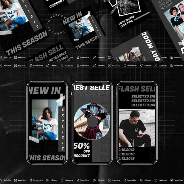 深色手机竖版社交媒体杂志PPT版式模板Social Media PowerPoint Template 深色手机竖版社交媒体杂志PPT版式模板Social Media PowerPoint Template