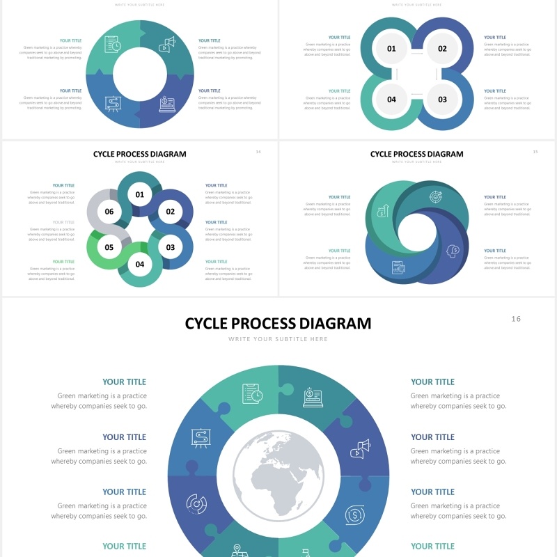 圆形循环关系信息图表PPT素材Cycle Powerpoint Template