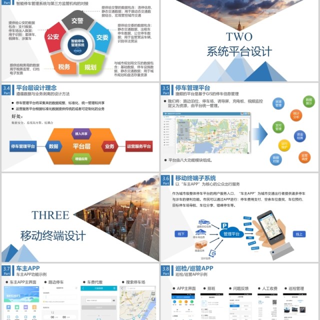 智慧城市停车解决方案PPT模板