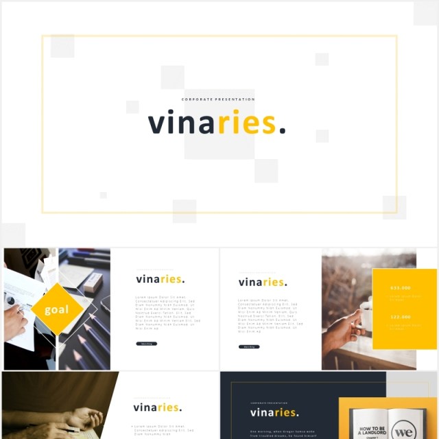 简约公司宣传工作计划报告PPT模板Vinaries Powerpoint Template