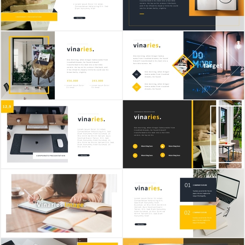 简约公司宣传工作计划报告PPT模板Vinaries Powerpoint Template