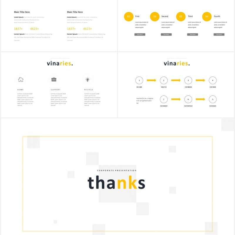 简约公司宣传工作计划报告PPT模板Vinaries Powerpoint Template