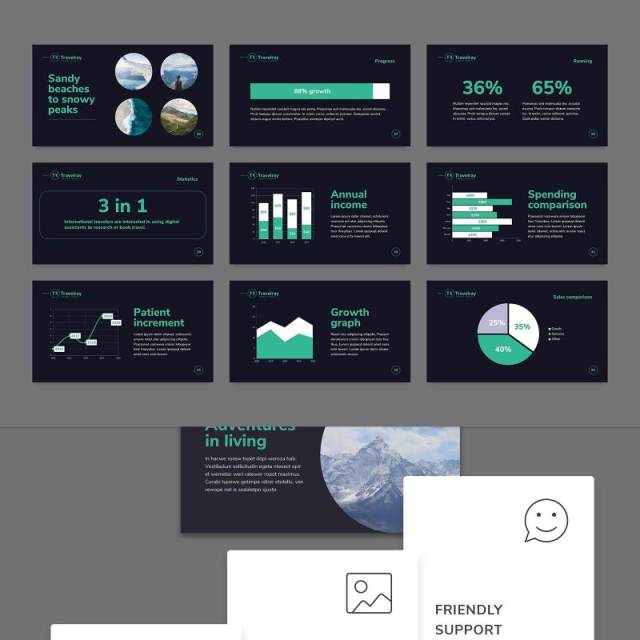 旅游旅行探索商业PPT模板不含照片Tours and Travels PowerPoint Presentation Template