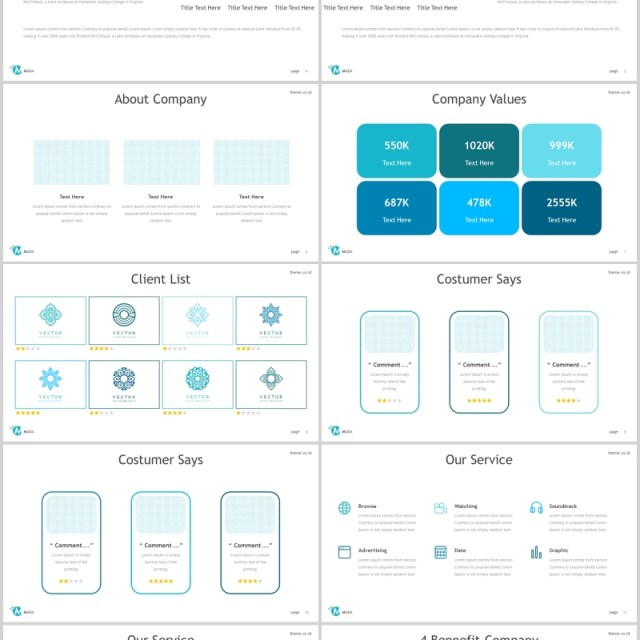 蓝色商务个人介绍PPT模板版式设计mada powerpoint template