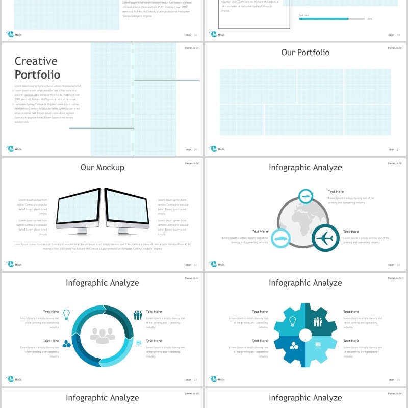 蓝色商务个人介绍PPT模板版式设计mada powerpoint template