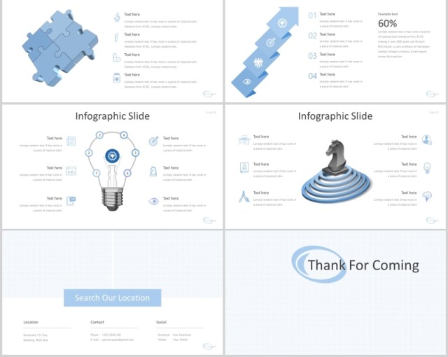 蓝色简约公司简介PPT模板onward powerpoint template