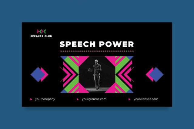 黑色演讲者培训讲师PPT模板不含照片Speaker PowerPoint Presentation Template