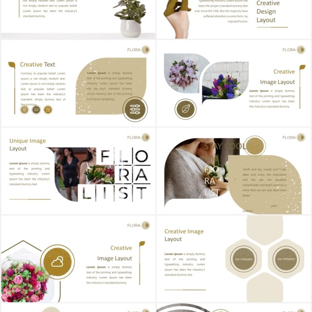 花卉鲜花花店宣传图片排版PPT图表模板Floralist - Powerpoint 花卉鲜花花店宣传图片排版PPT图表模板Floralist - Powerpoint