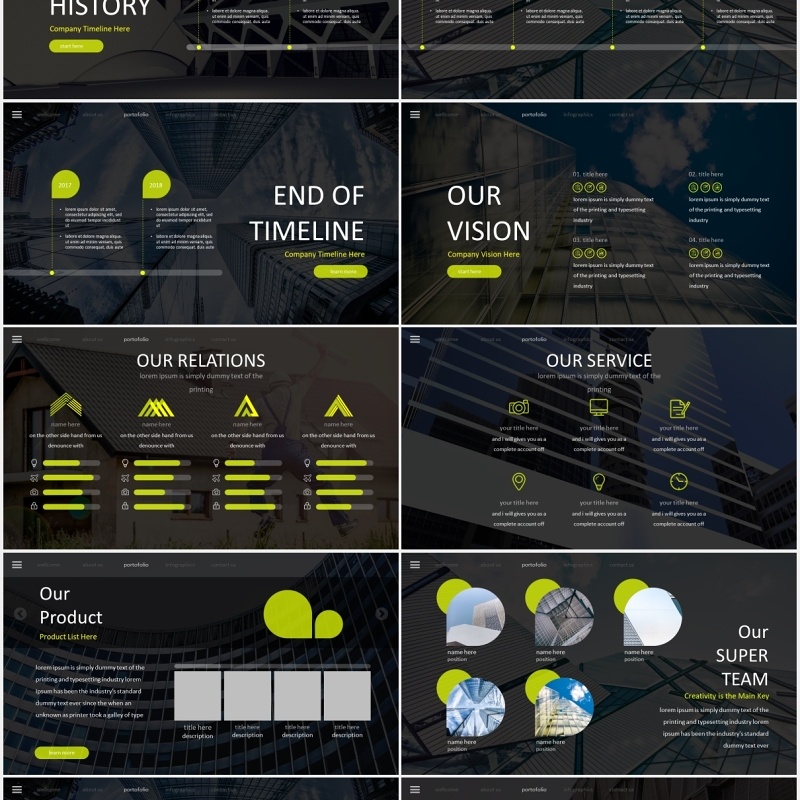 扁平化商务PPT模板flattern powerpoint template