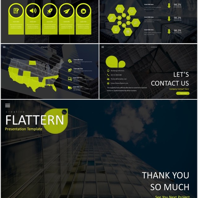 扁平化商务PPT模板flattern powerpoint template