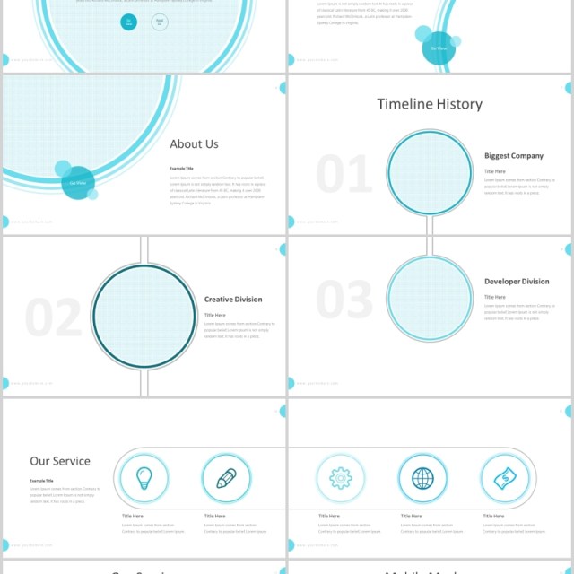 蓝色公司简介产品服务介绍PPT模板版式设计selected powerpoint template