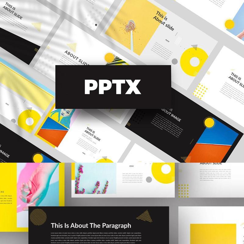 黄色简约创意PPT模板版式设计Yellow Creative Powerpoint