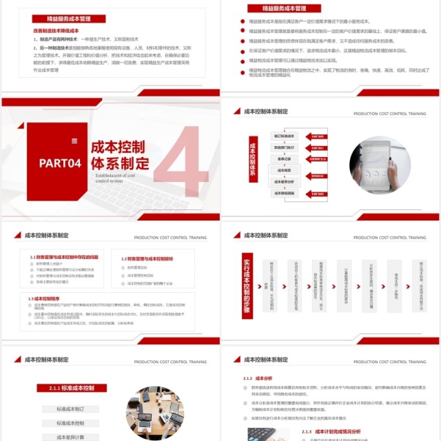 简约红色生产成本控制培训PPT模板 简约红色生产成本控制培训PPT模板