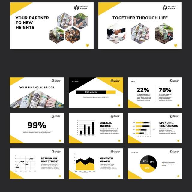 金融理财财务顾问PPT版式模板Financial Advisor PowerPoint Presentation Template