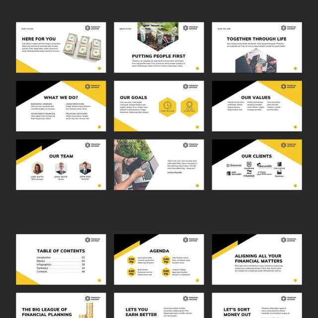 金融理财财务顾问PPT版式模板Financial Advisor PowerPoint Presentation Template