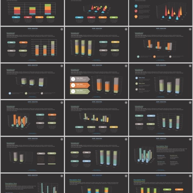 柱状图数据分析PPT信息图表Data Analysis Powerpoint