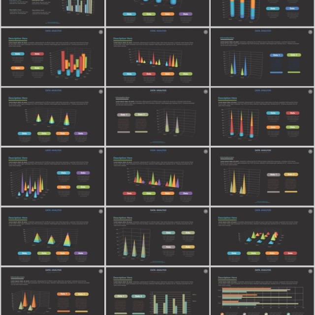 柱状图数据分析PPT信息图表Data Analysis Powerpoint