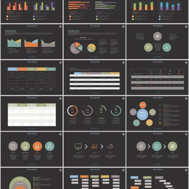 柱状图数据分析PPT信息图表Data Analysis Powerpoint