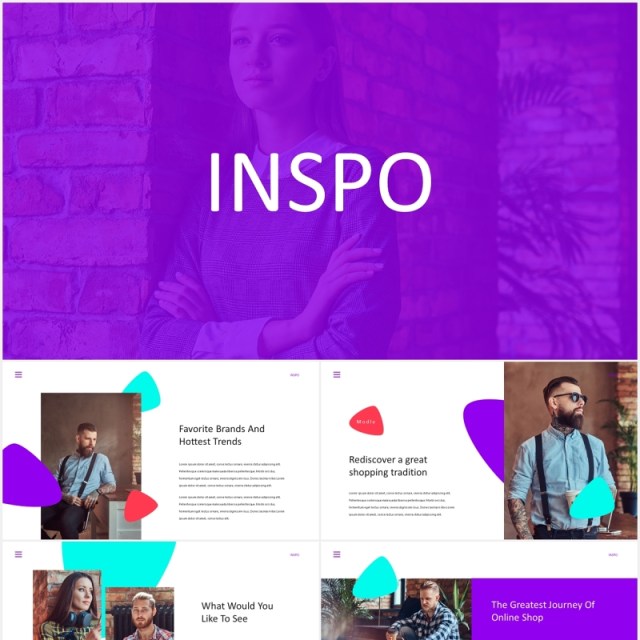 时尚公司宣传介绍PPT模板inspo stylish powerpoint template