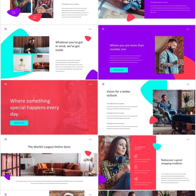 时尚公司宣传介绍PPT模板inspo stylish powerpoint template