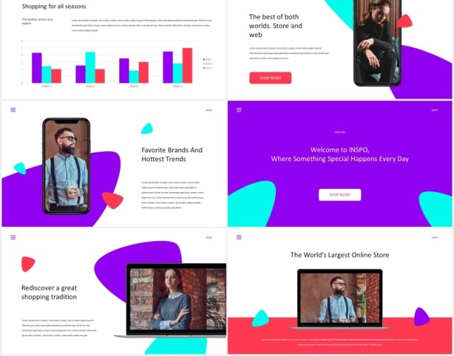 时尚公司宣传介绍PPT模板inspo stylish powerpoint template