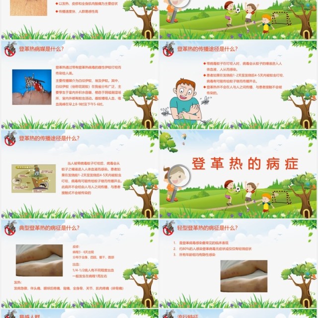 绿色简约幼儿园儿童预防登革热传染病知识培训课件PPT模板 绿色简约幼儿园儿童预防登革热传染病知识培训课件PPT模板