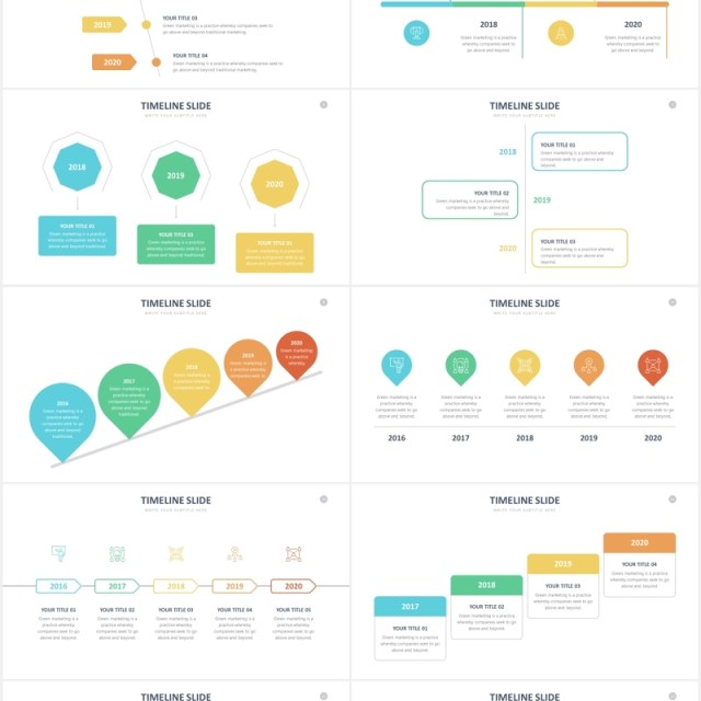 实用时间线企业发展时间轴PPT信息图表素材Timeline Powerpoint Slides